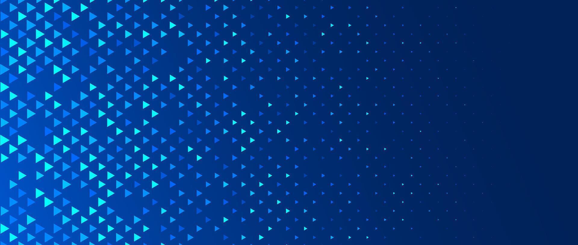 Blue neon triangle texture. Glowing arrow geometric background. Tech triangular mosaic pattern wallpaper. Fading arrow gradient for science poster, healthcare banner, business booklet, flyer. vector