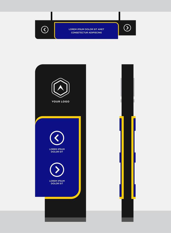 pole Business signage for direction and navigation in commercial spaces vector