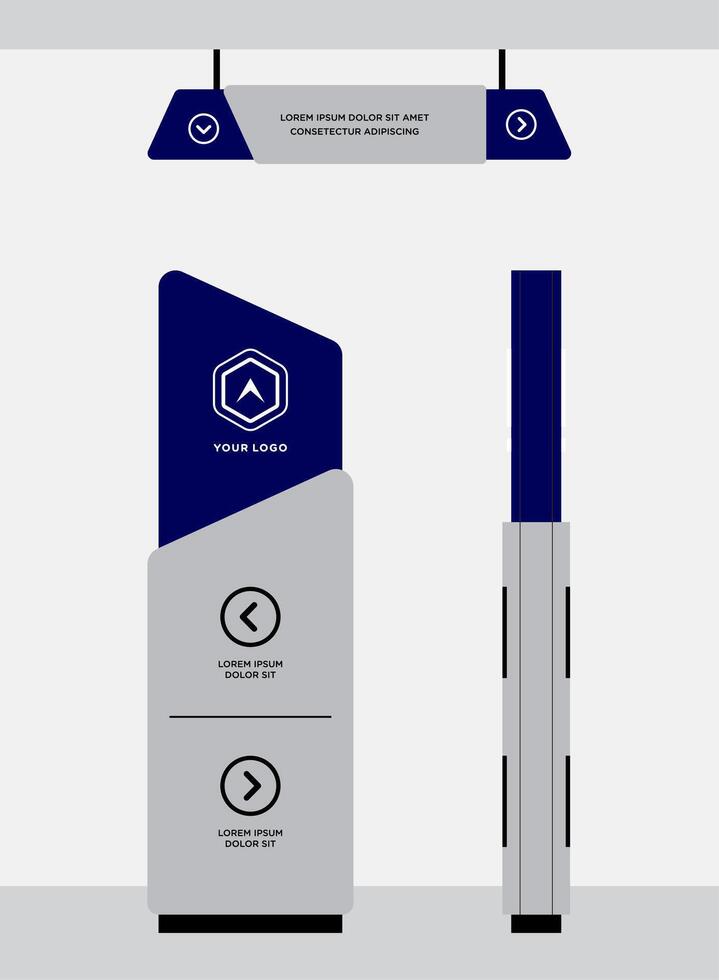 digital Wayfinding system signage mockup vector