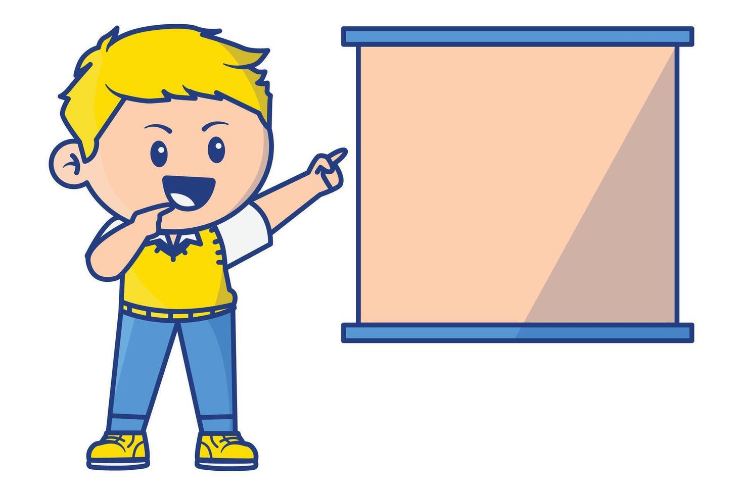 Man Pointing at Presentation Board Illustration vector