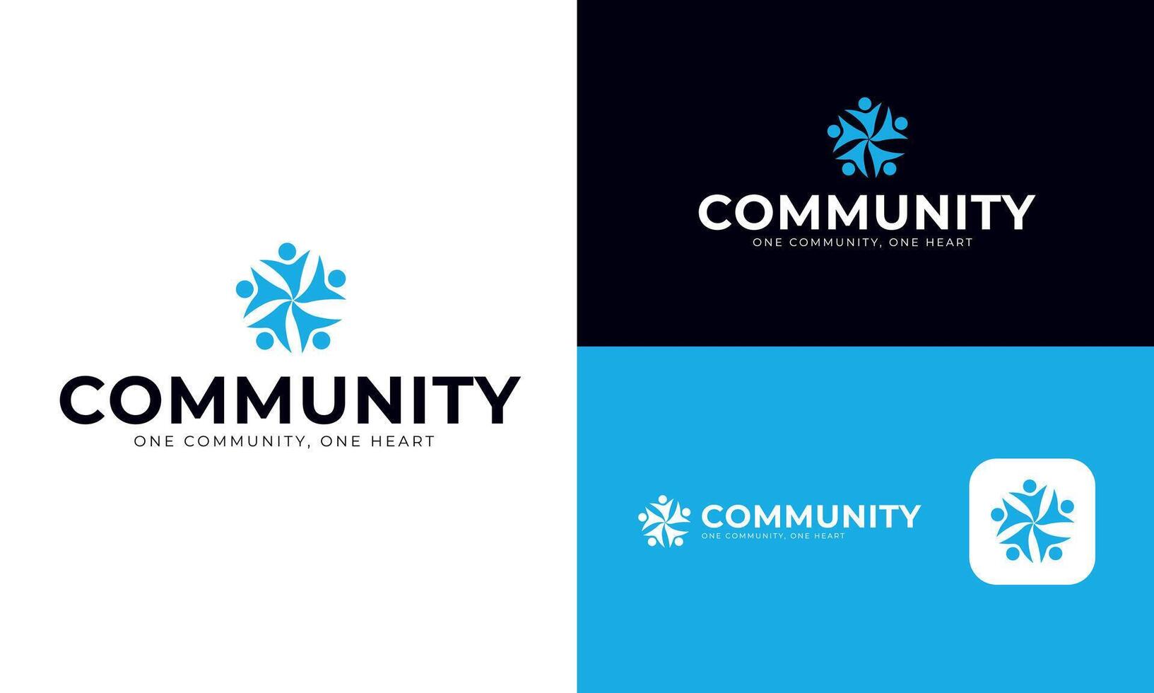 Community Logo, People Circle Icon for Teamwork, Unity and Social Connection vector