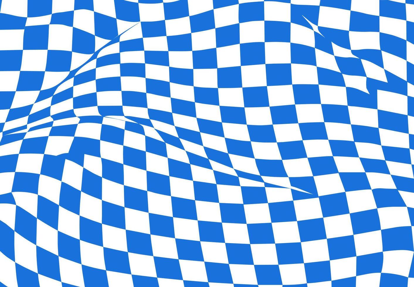 Blue Distorted Checkered Optical Pattern Background vector