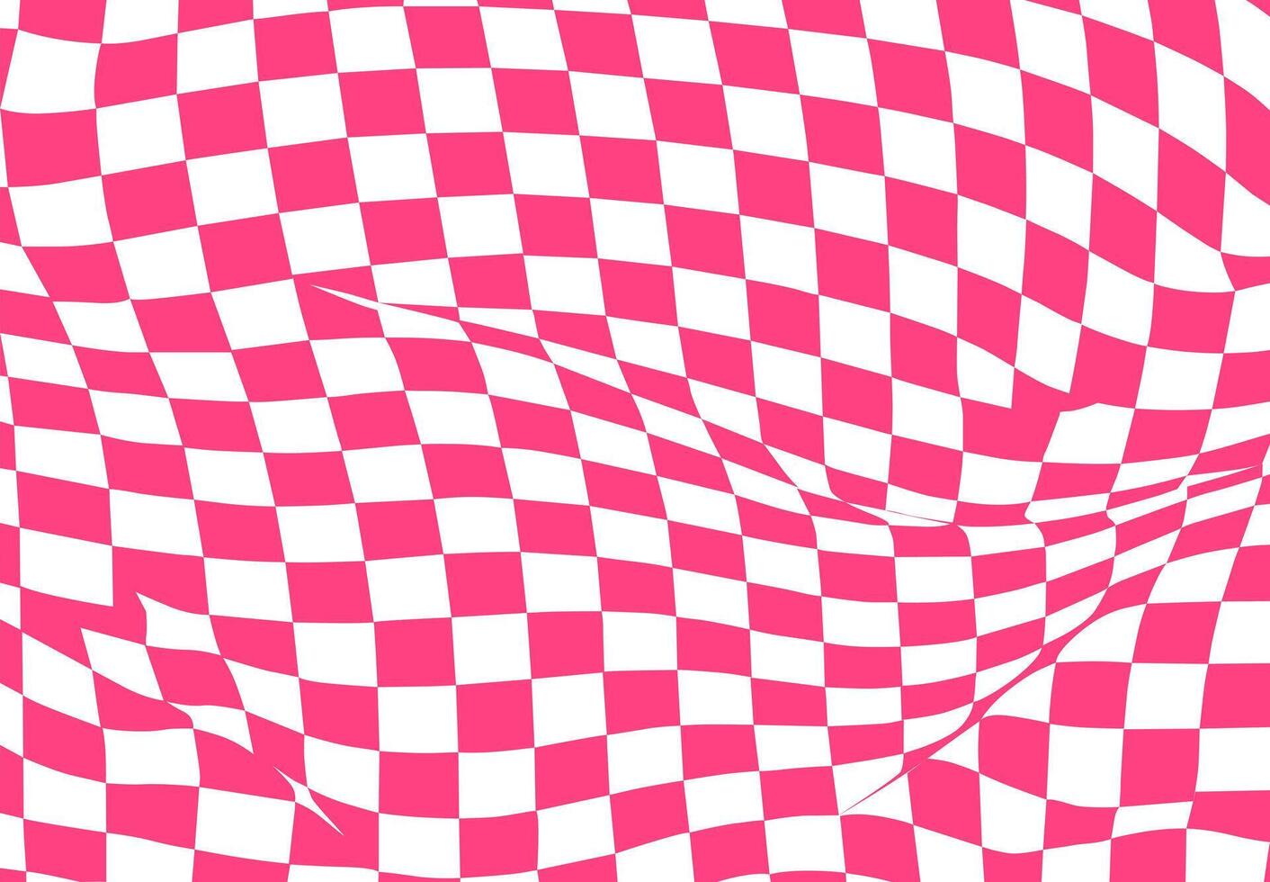 Pink Distorted Checkerboard Abstract Wavy Background vector