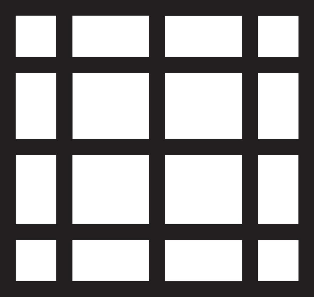 Rectangular Grid of White Spaces on Black Background vector