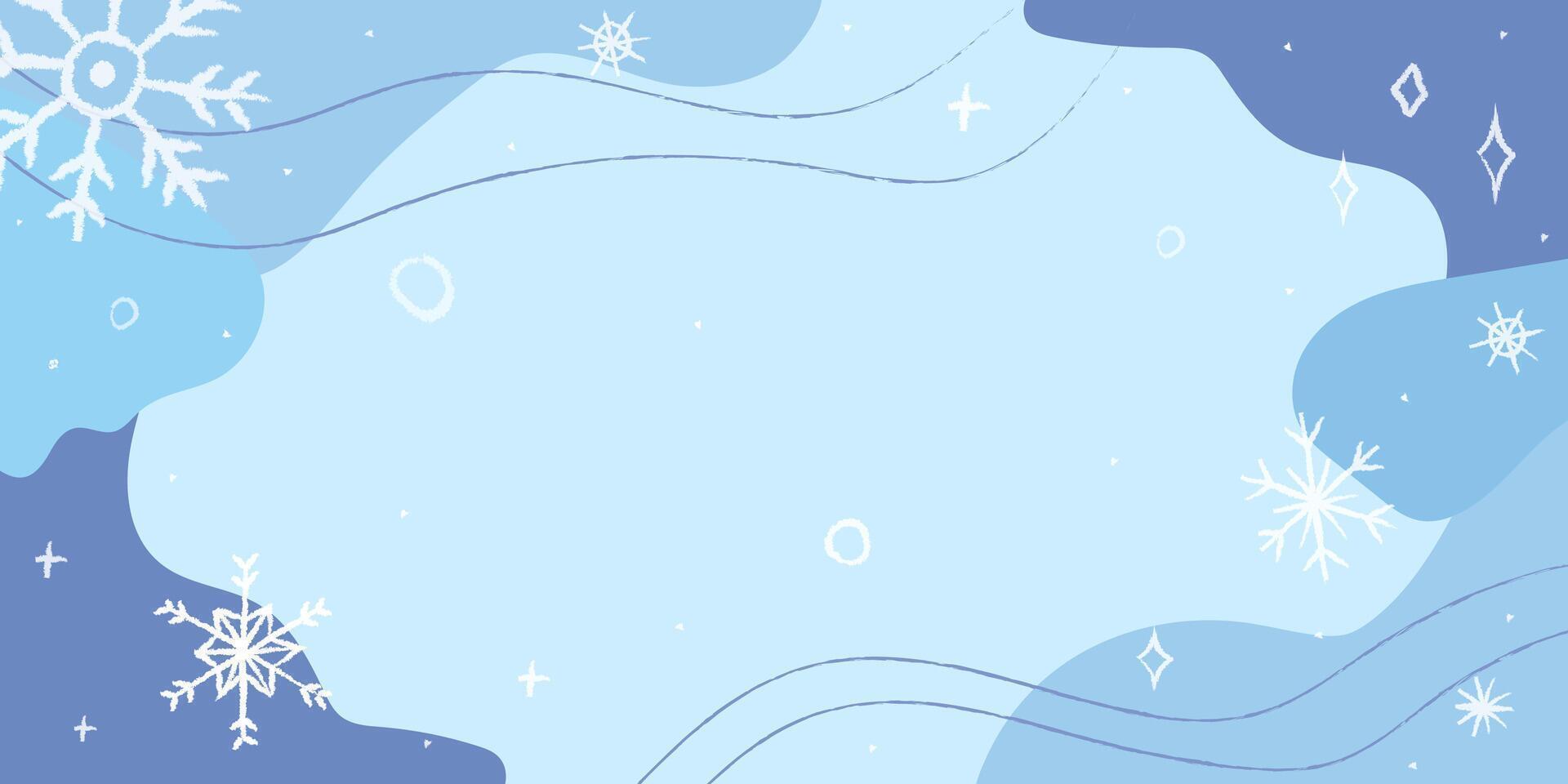 Winter-themed background with snowflakes and abstract shapes in blue tones creating a calming atmosphere for seasonal designs vector