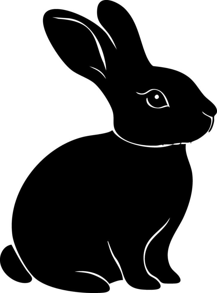 Elegant black rabbit icon for design projects and graphics vector