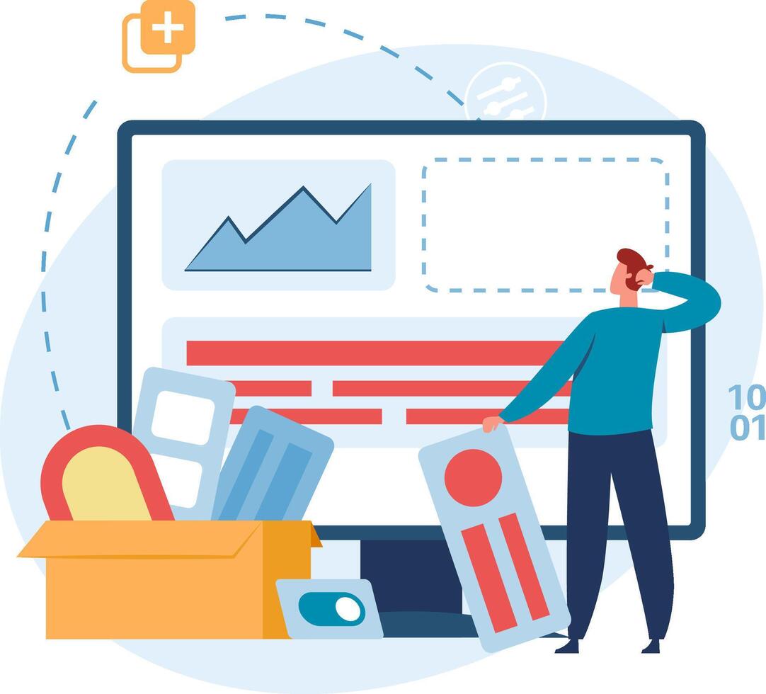 User building website layout with content blocks vector