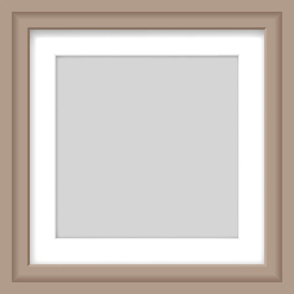 Square brown picture frame presenting empty space vector