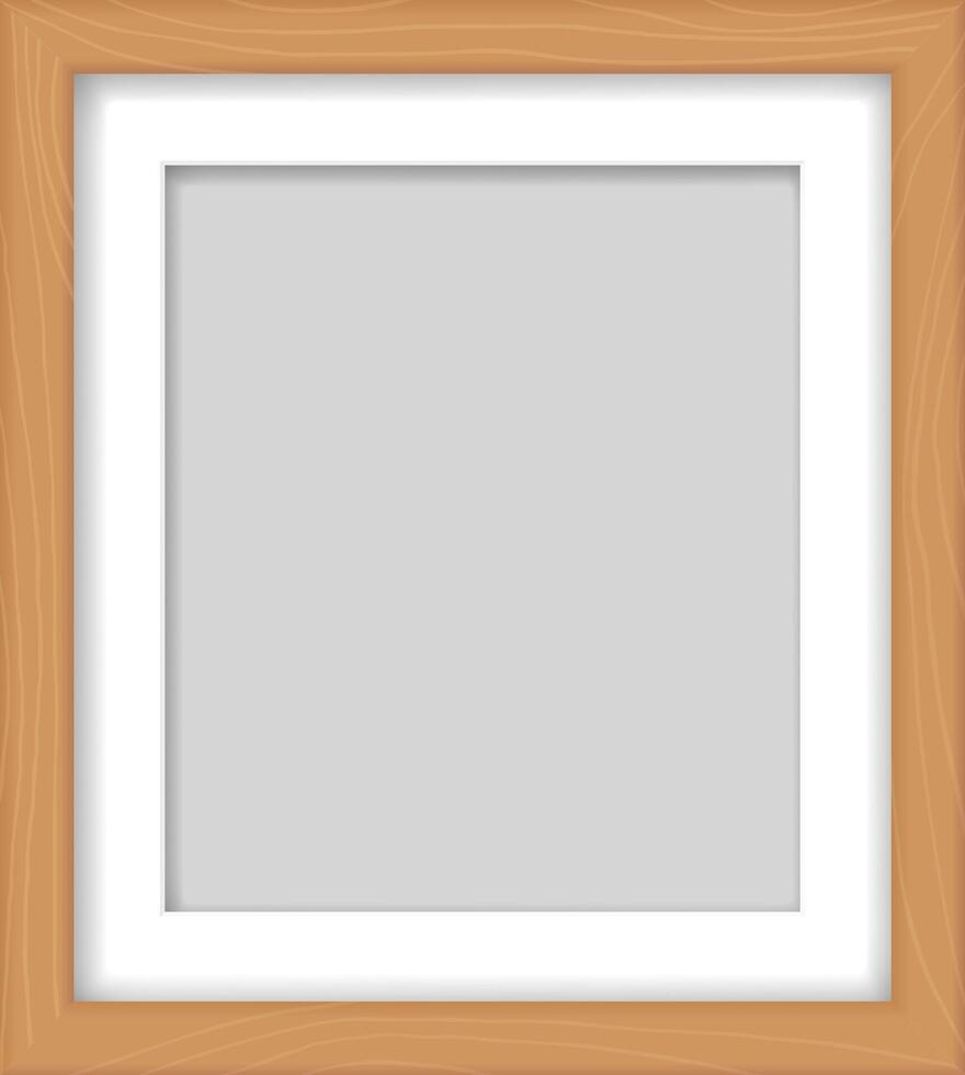 Wooden picture frame displaying empty space template vector