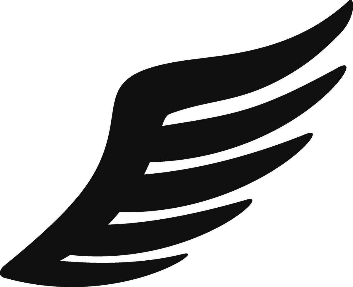 Stylized flying wing creating motion and speed concept vector