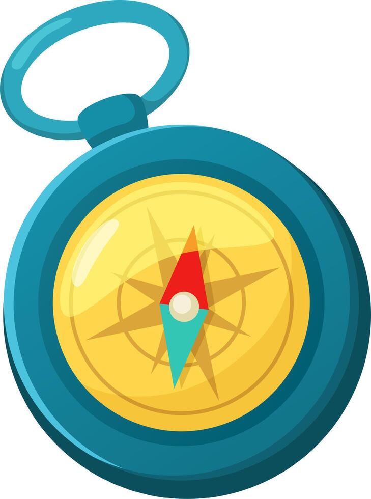 Navigating direction and finding way with blue compass vector