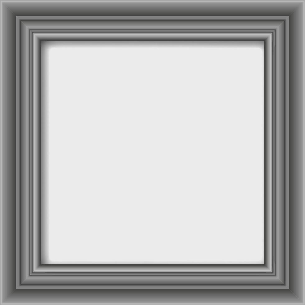 Empty grey picture frame with blank white copy space vector