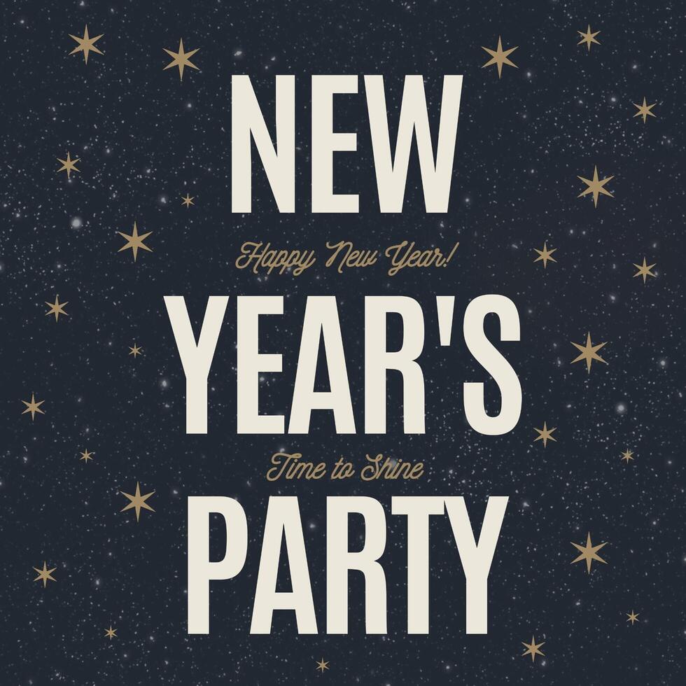 new year party invitation square template