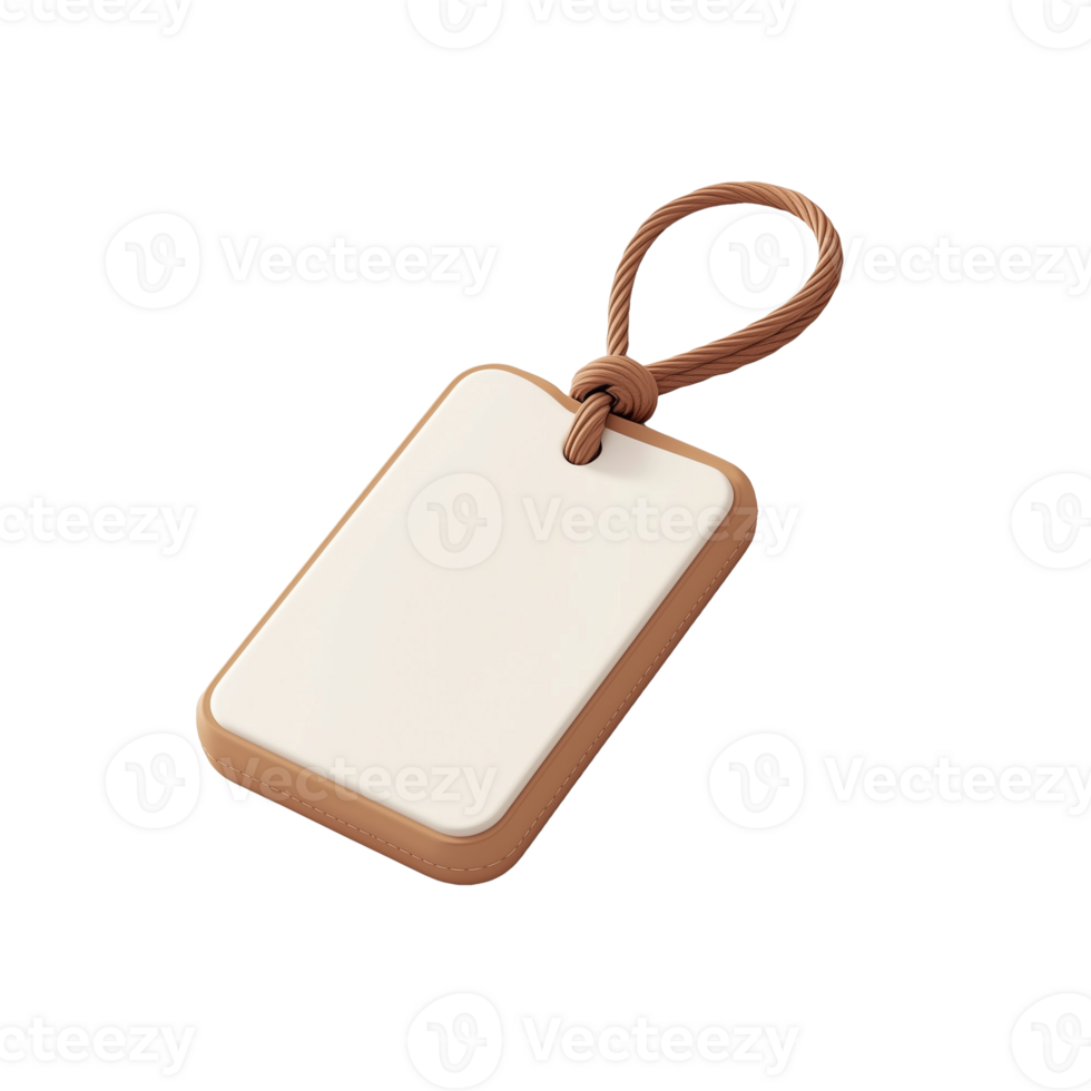 em branco retangular tag com corda ciclo isolado em transparente fundo png