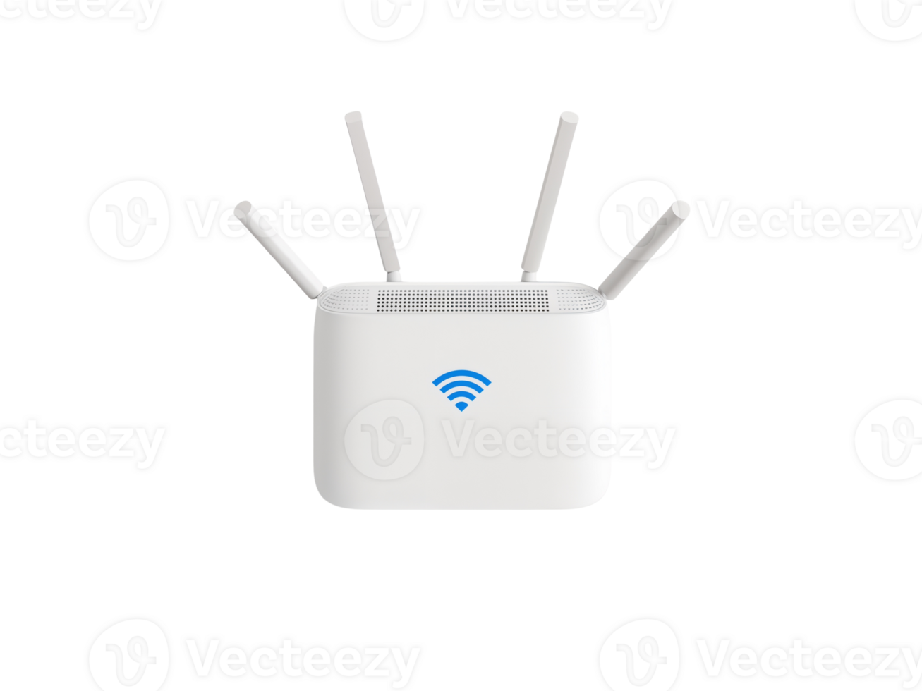 Wireless internet router modem casting signal for reliable home network and connection png