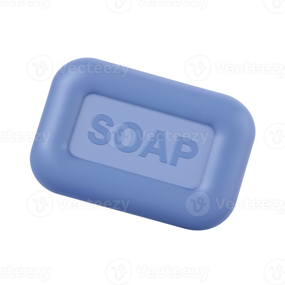 Elevated sanitation a shimmering rendering of a soap bar against a transparent background showing png