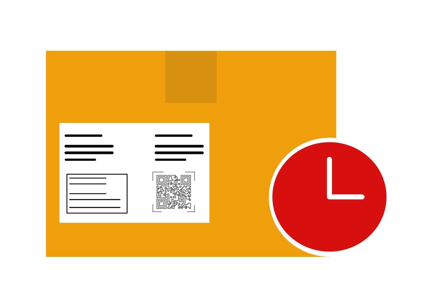 Package Tracking Icon, Shipment Box Symbol with Label and QR Code for E-commerce Logistics. vector