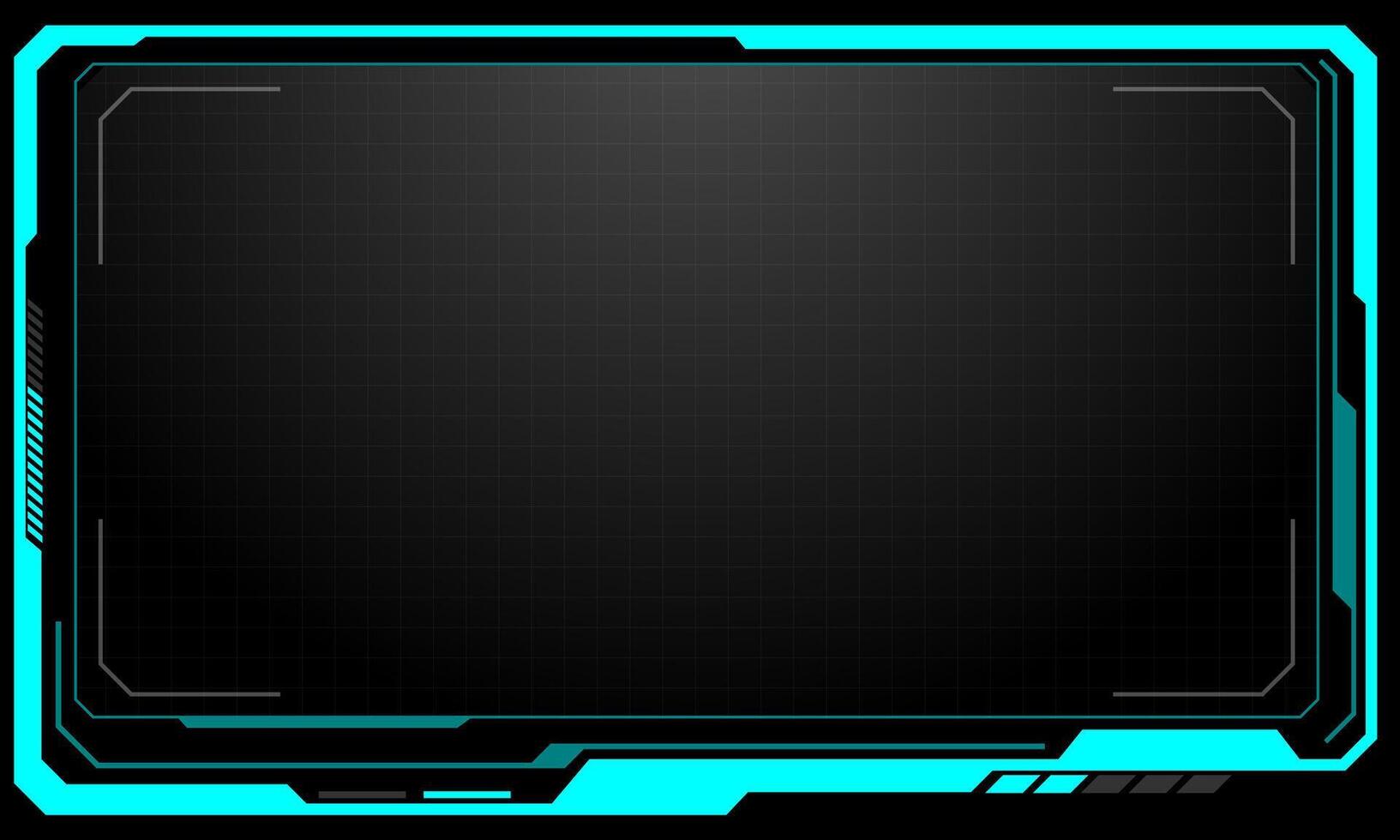 HUD frames blue user interface elements design modern technology futuristic control panel screen digital hologram window gaming menu touching cyber monitor on black background vector