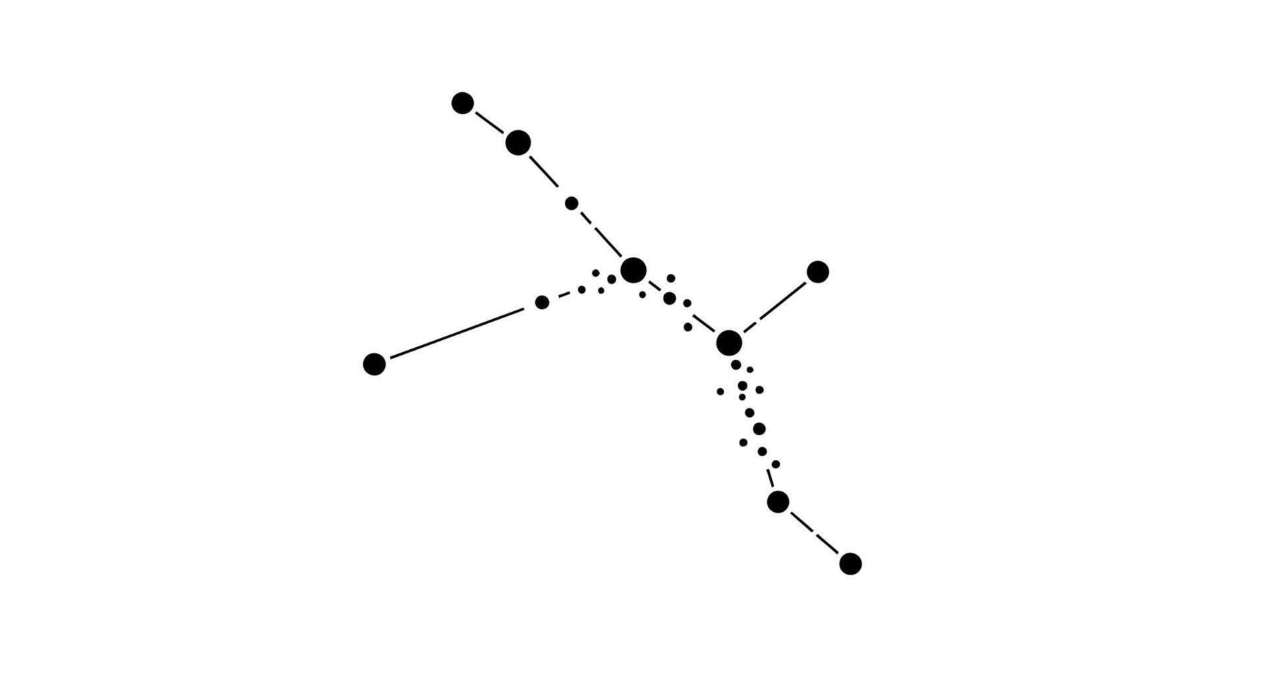 Abstract representation of a network with connected black dots vector