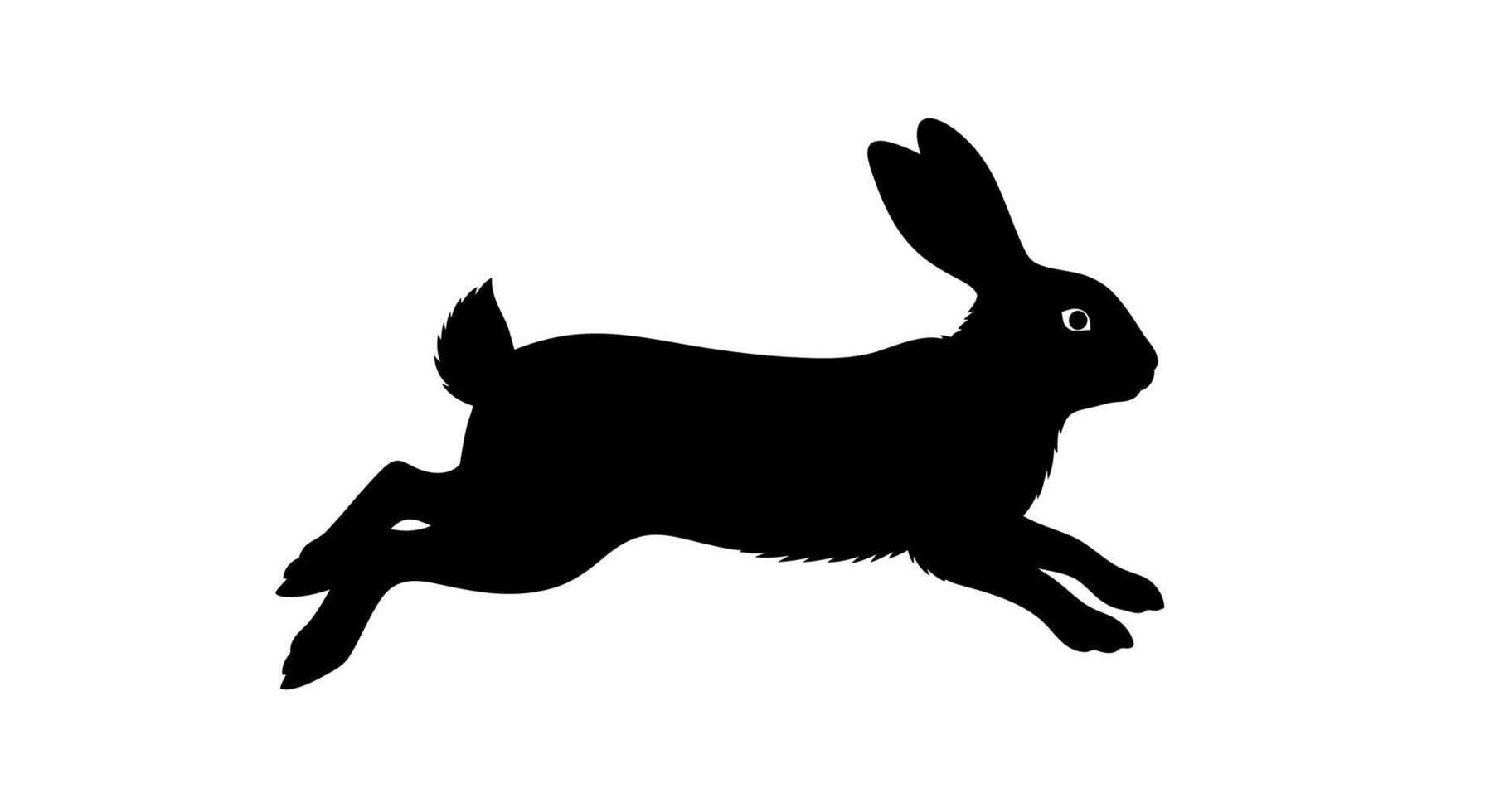 Silhouette of a rabbit jumping on a white background image vector