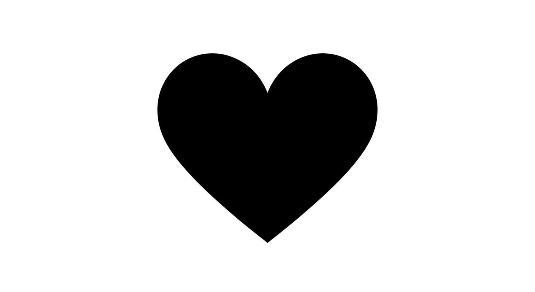 Isolated black heart shape on a plain white background image view vector