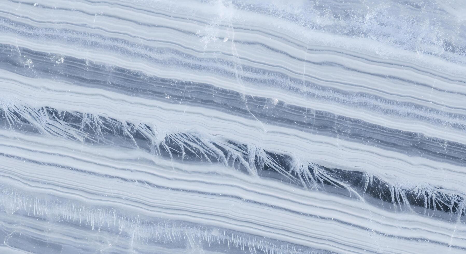 Intricate layers of natural ice reveal mesmerizing patterns and delicate frosty textures, capturing the profound beauty and chilling stillness of a frozen polar environment with abstract serenity photo