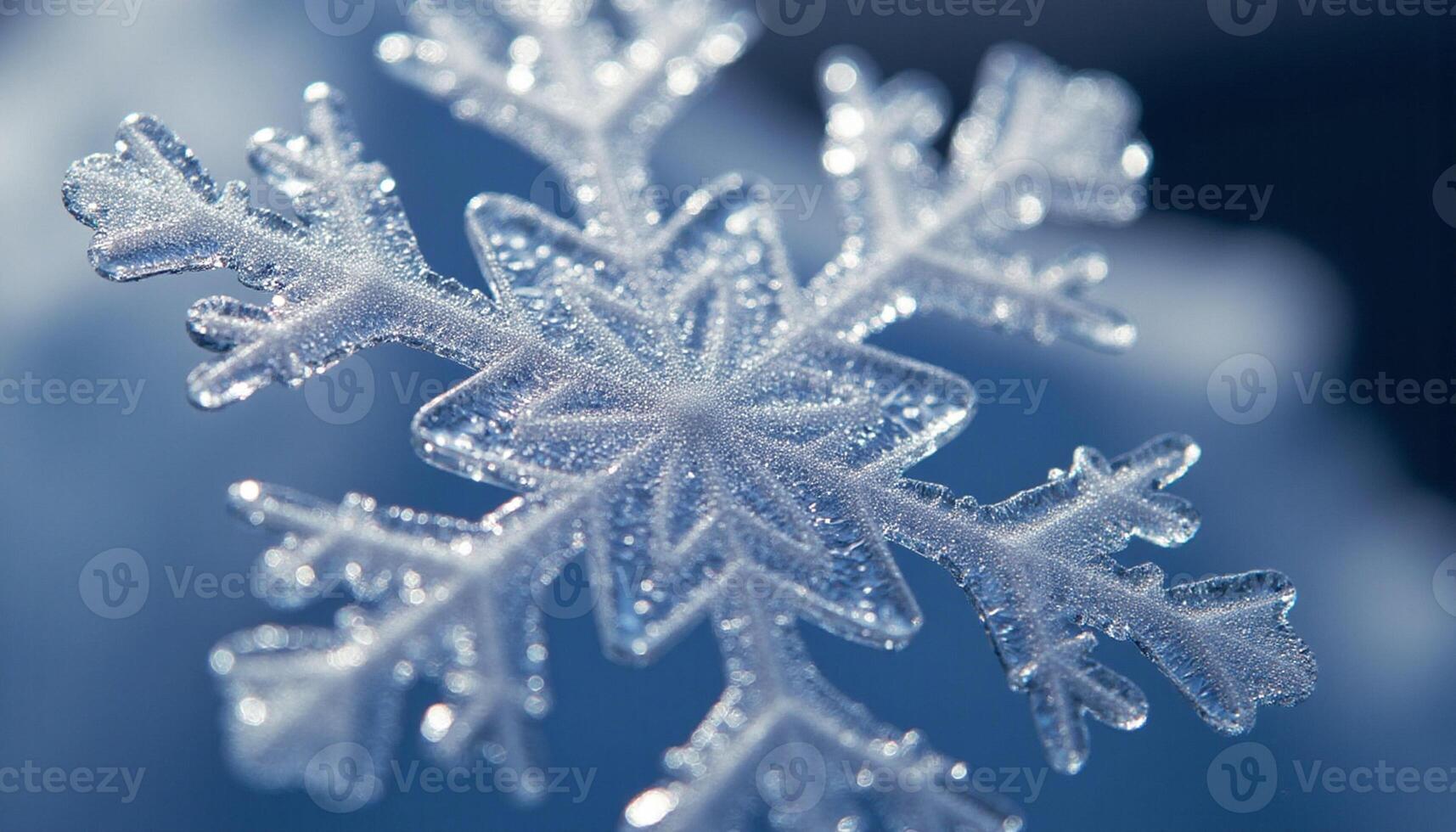 High resolution photo of the snowflake where every intricate arm and facet is clearly visible