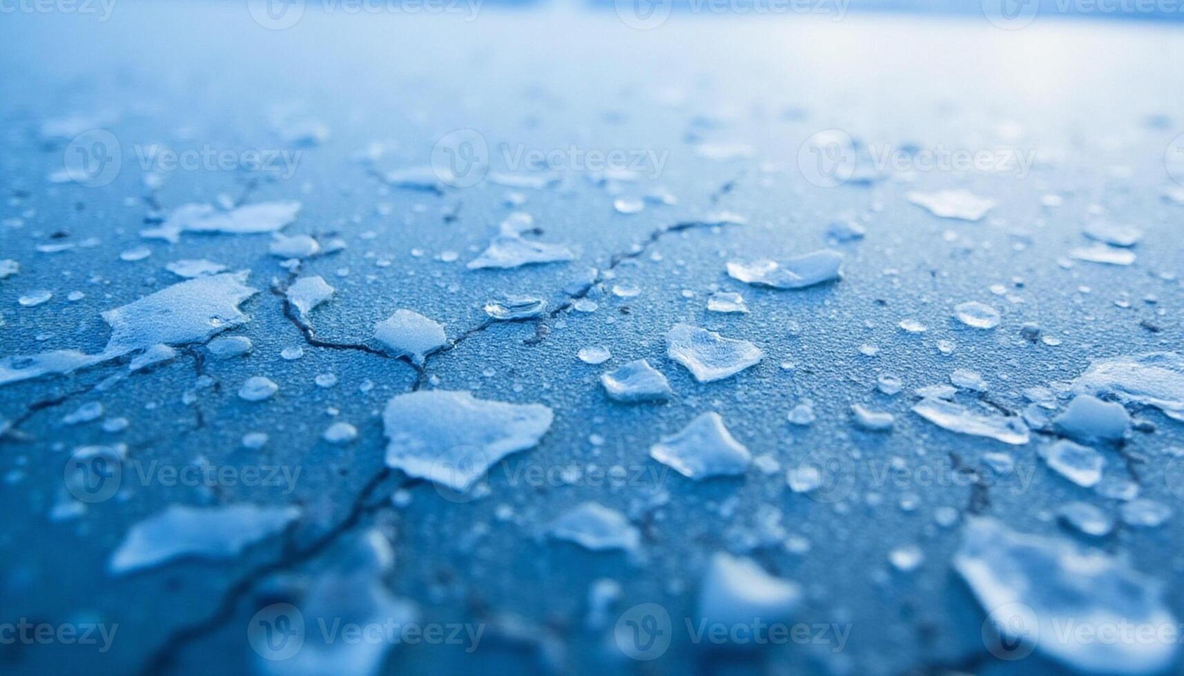 Abstract pattern of the fractured ground with moisture collecting in the intersecting lines photo