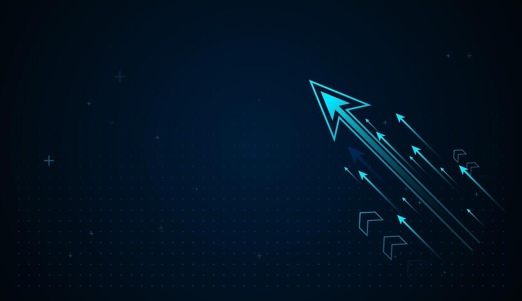 a high-tech upward arrow with neon accents, visually portraying progress, upward analytics, and the rapid evolution of digital systems. illustratio Design vector