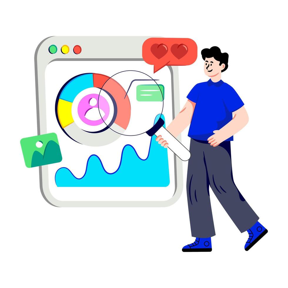 An illustration design of user data analysis vector