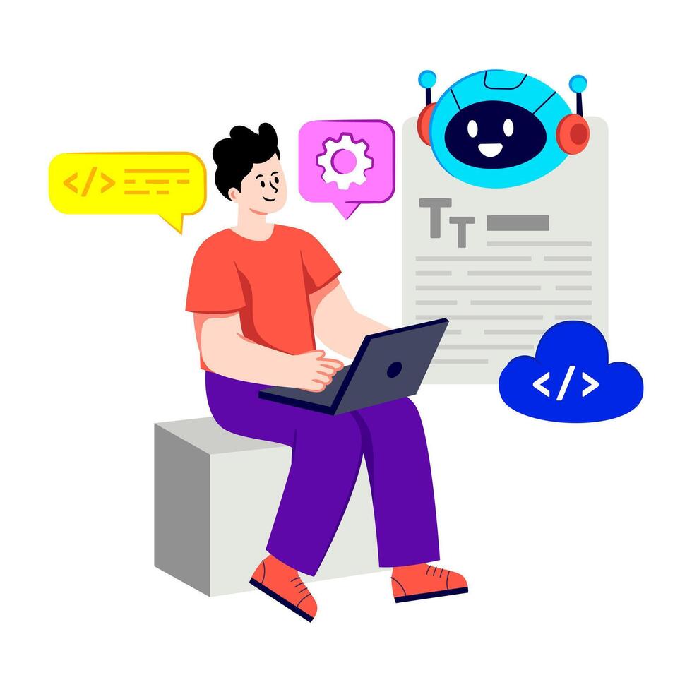 único diseño ilustración de ai programación vector