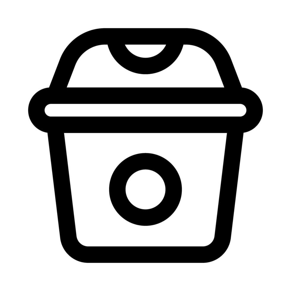 Bin and trash icon. Modern line icon design with professional minimal styling crafted for waste management, recycling, garbage, and eco-friendly concepts vector