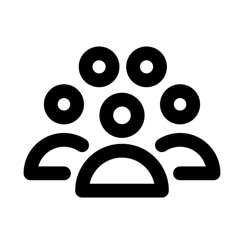 Crowd icon. Modern line icon design with professional minimal styling crafted for people, group, community, audience, and social gathering concepts vector