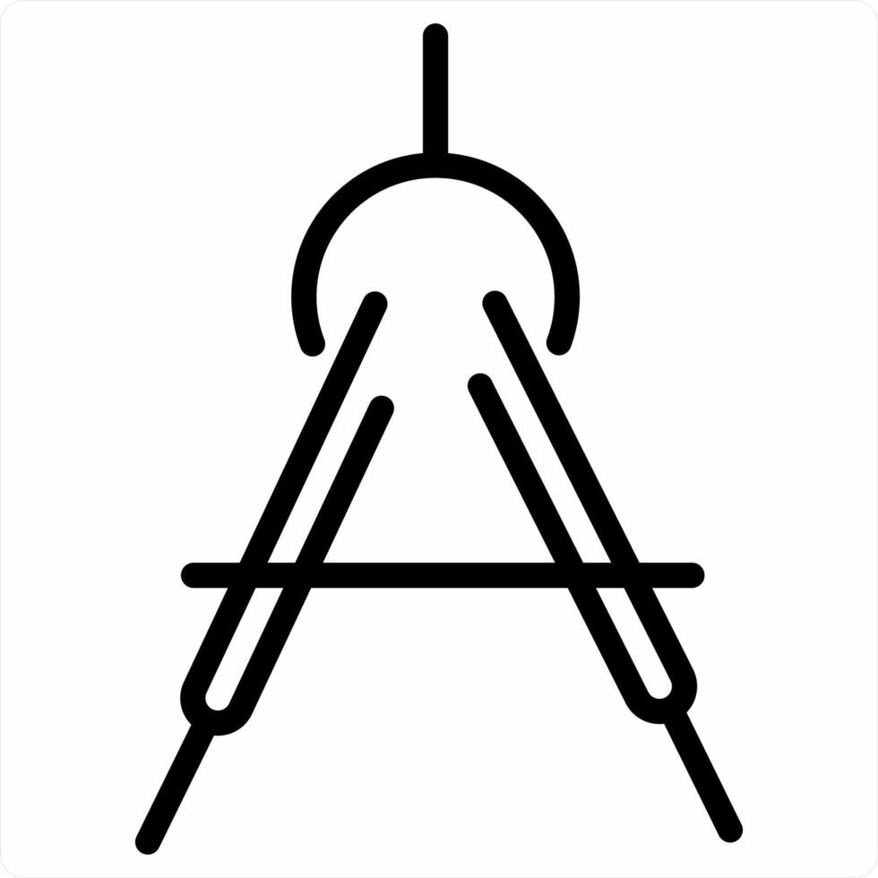 Compass and draw concept in black color vector