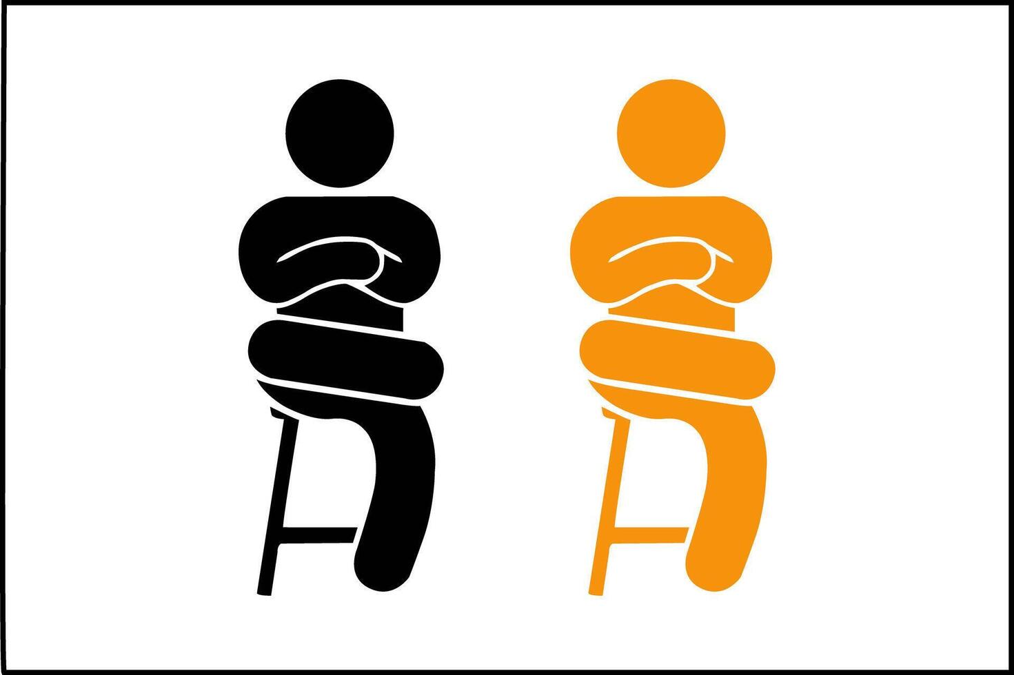Two figures seated on stools in a distinctive silhouette style vector