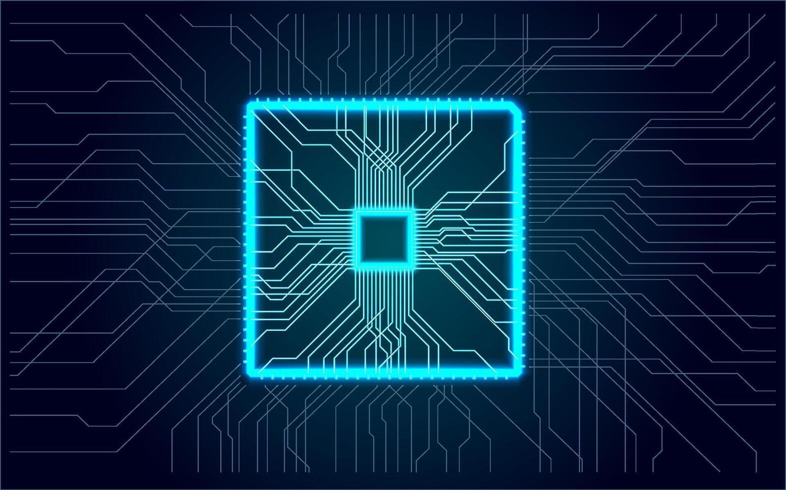 Futuristic microchip glowing design vector