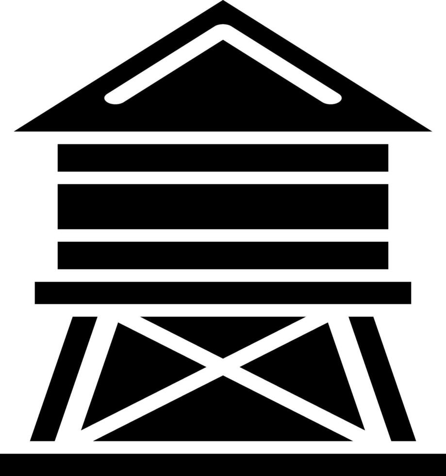 An outpost structure used for guarding emphasizes themes of security, restrictions, and military installations. vector