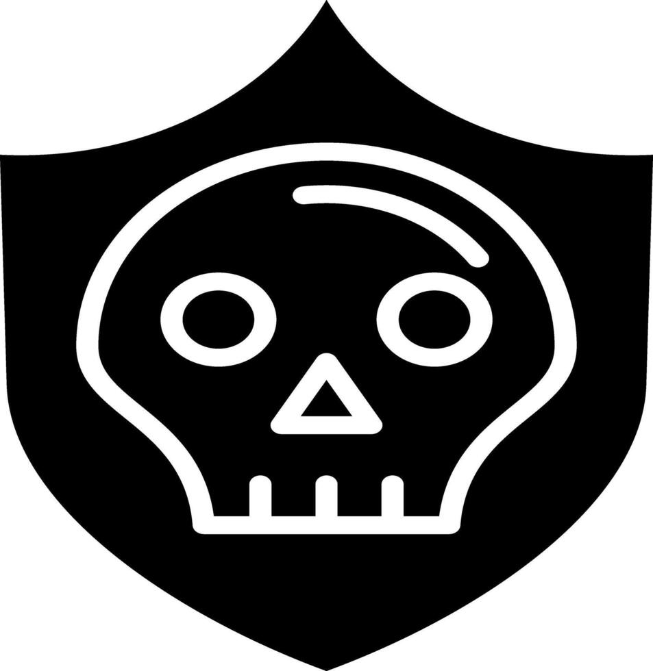 The skull and crossbones icon, in the form of a coat of arms, is used to represent lethal substances, security threats, or elite military units. vector