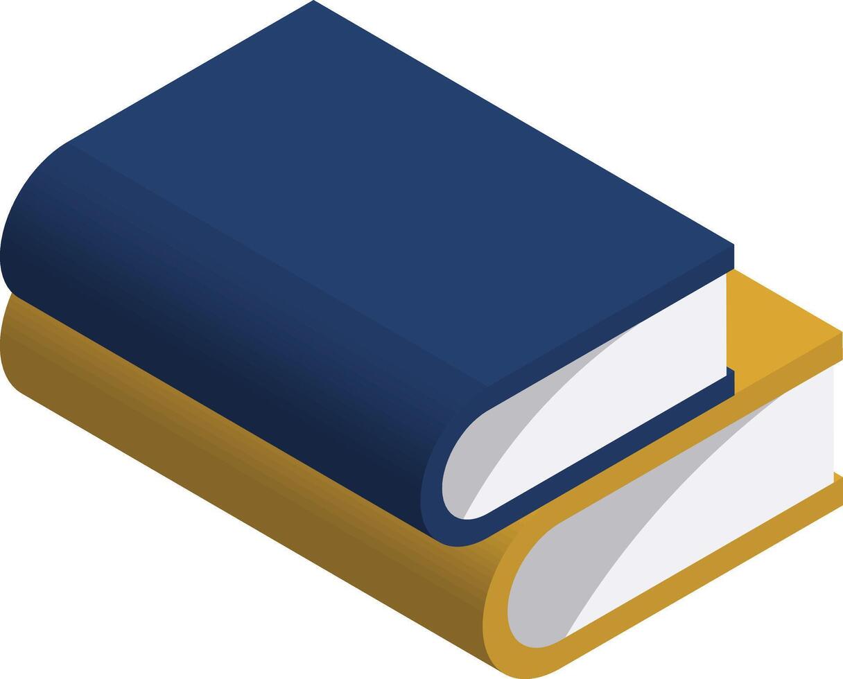 3D Book Stack Design. Isolated on White Background vector