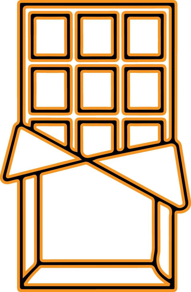 Simple outline of a chocolate bar with wrapper vector