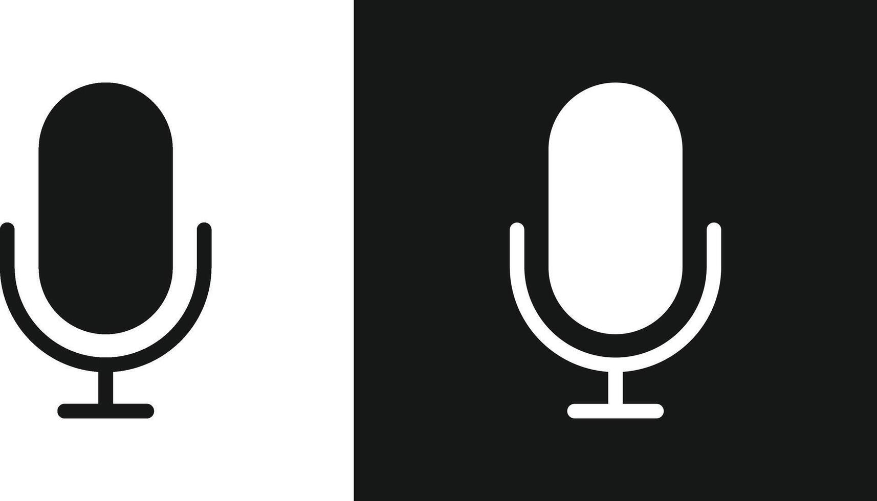 Microphone Icon Set. Voice Recording and Audio Input Symbols for Vocal Studio, Audio Monitoring and Podcast Broadcast Interface vector