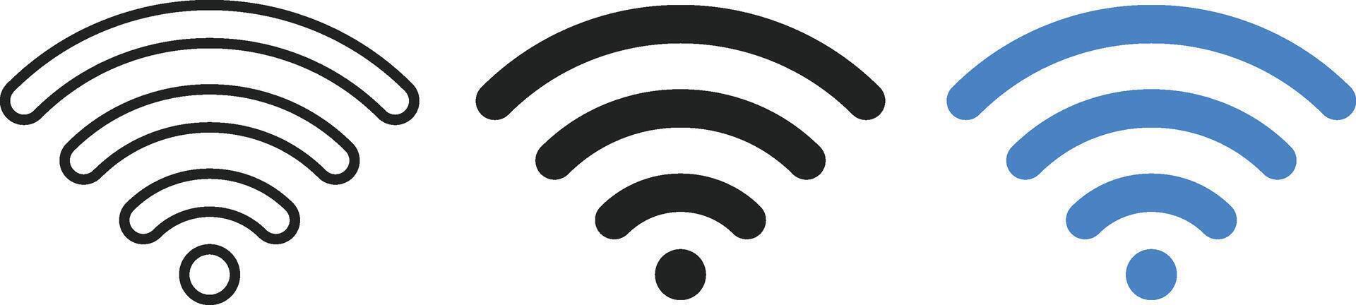 Wifi icono colocar. inalámbrico red símbolo colección para Wifi y Internet señal cobertura, en línea red acceso y conexión íconos vector