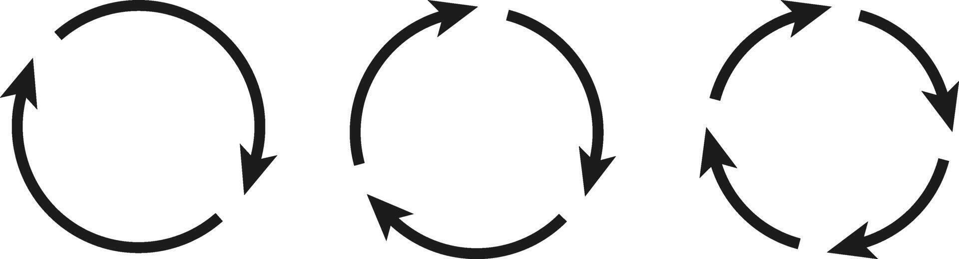 Circle Arrow Set. Circular Arrow Symbol for Refresh, Reload Arrow Icons Collection and Auto Rotation Update Cycle Icons. vector