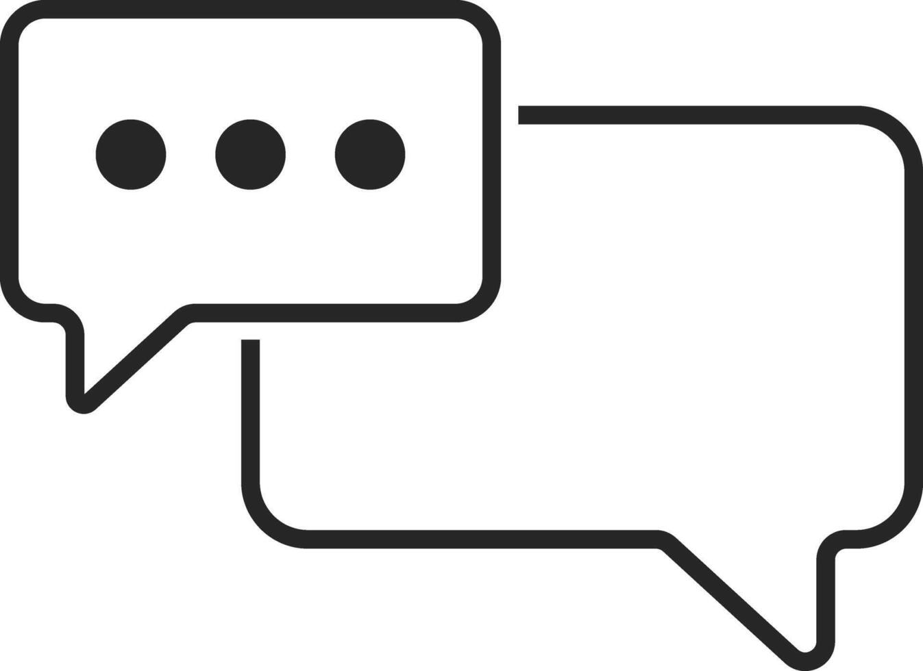 Message Icon Set. Chat Discussion Symbol. Online Conversation Speech Bubble and Chat Bubbles Icons Collection for Group Chats and Messaging Interfaces vector