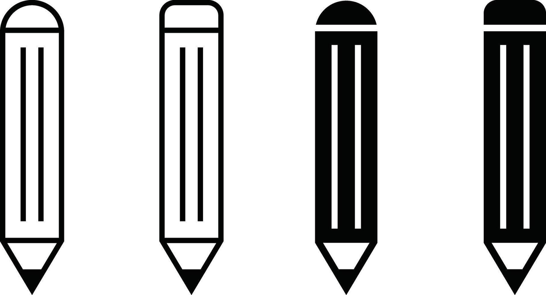 Pencil Icon Set. Edit, Write, and Drawing Symbols. Text Editor, Creative Tool and Sketching Pen Icons for Illustration, Drafting and Content Editing. vector