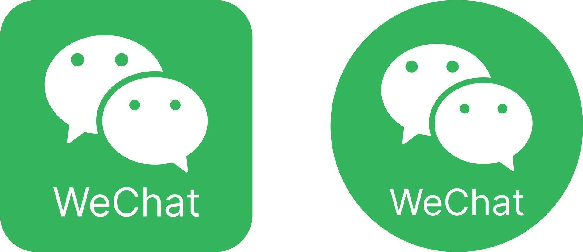 WeChat Logo Icon Set. Messaging App and Social Network Symbols. Instant Messaging and Social Media Collection for User Profiles, Chat Bubbles and Group Talks vector