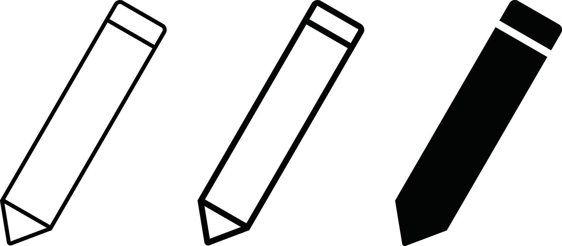 Pencil Icon Set. Edit, Write, and Drawing Symbols. Text Editor, Creative Tool and Sketching Pen Icons for Editing Tools, Creative Tasks and Sketch UI vector