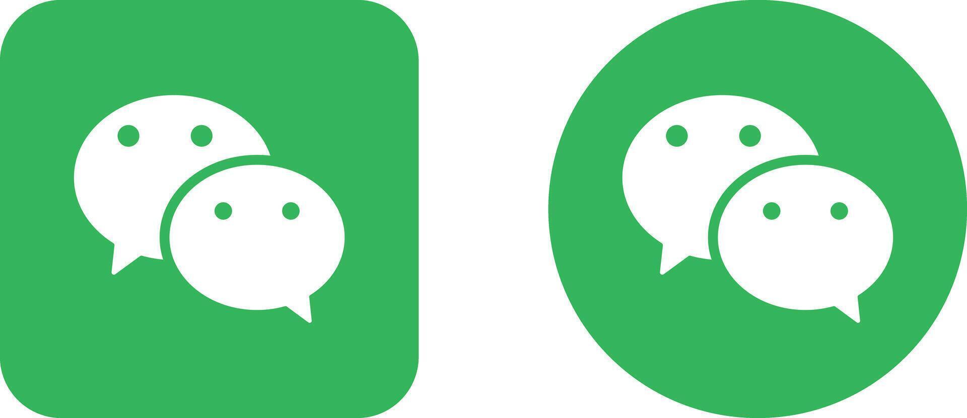 WeChat Logo Icon Set. Messaging App and Social Network Symbols. Instant Messaging and Social Media Collection with Contact List, Chats and Social Sharing vector
