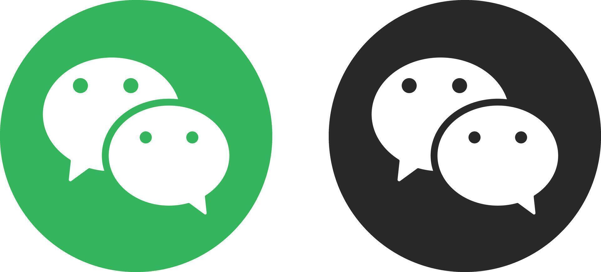 WeChat Logo Icon Set. Messaging App and Social Network Symbols. Instant Messaging and Social Media Collection for Social Interaction and Communication Tools vector
