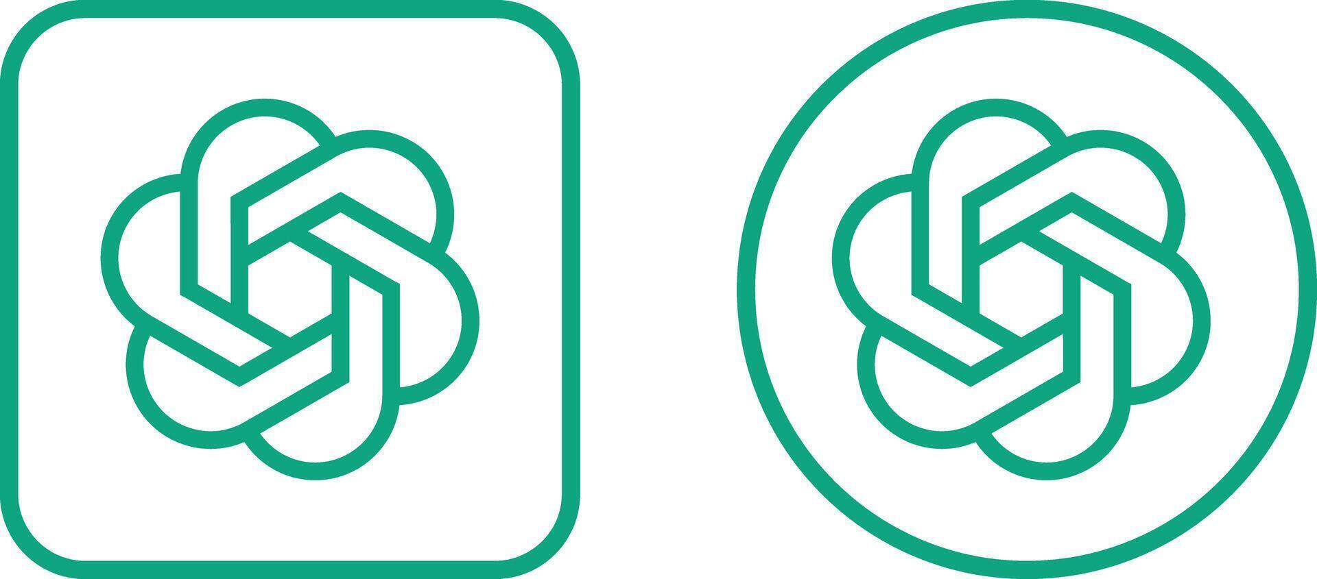 ChatGPT Logo Icon Set. Conversational AI and Chatbot Symbols. OpenAI App and Artificial Intelligence Chat Sign vector